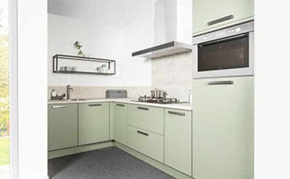 Lichtgroene keuken