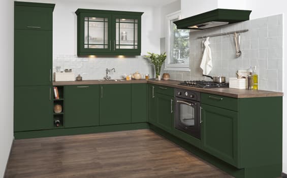Landelijke groene keuken