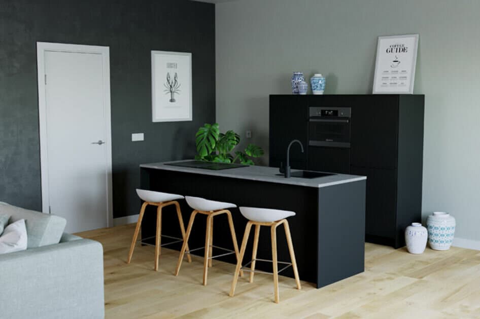 Kleine keuken kookeiland